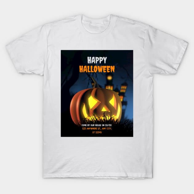 halloween scary evil pumpkin funny pumpkin head T-Shirt by dsbsoni